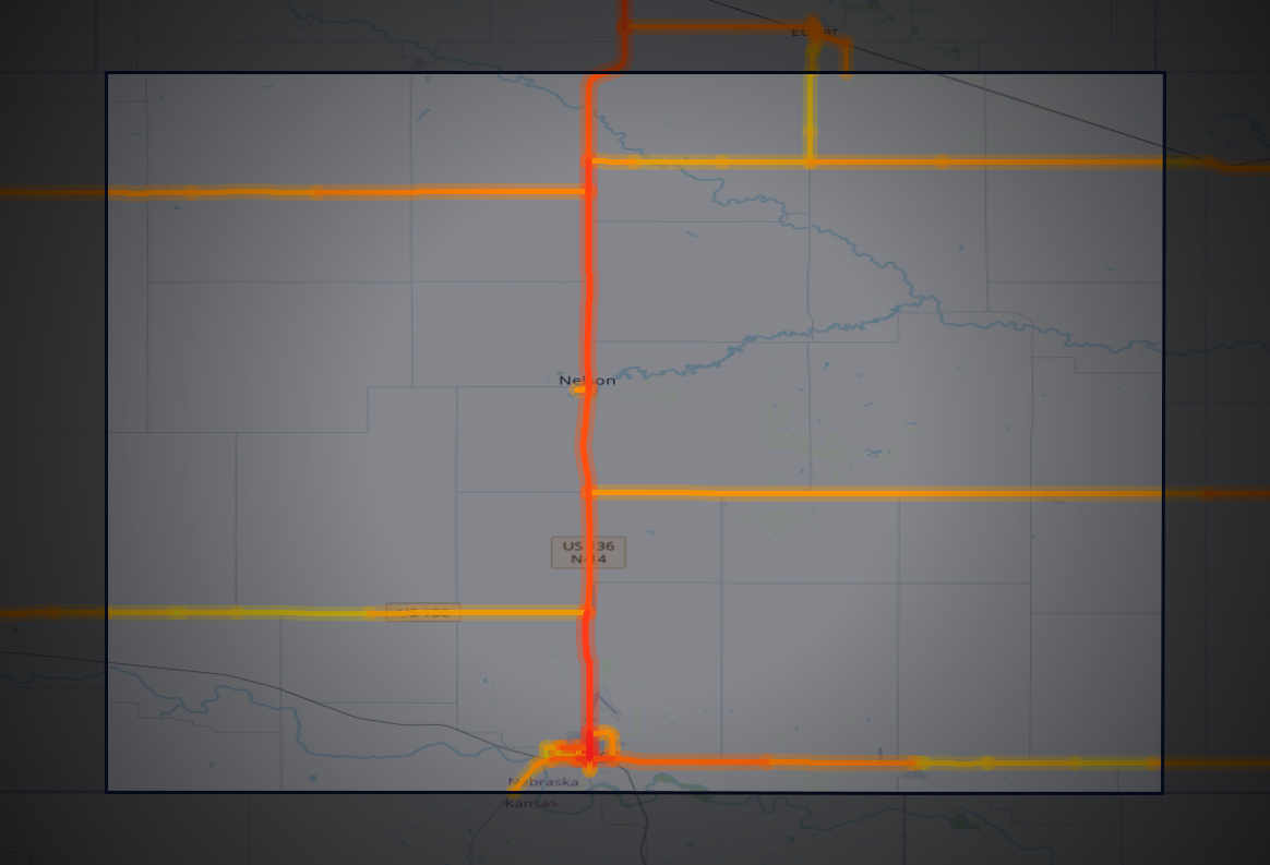 Traffic map of Nuckolls, Nebraska