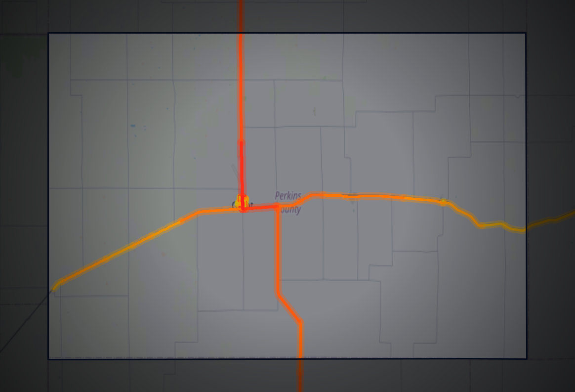 Traffic map of Perkins, Nebraska