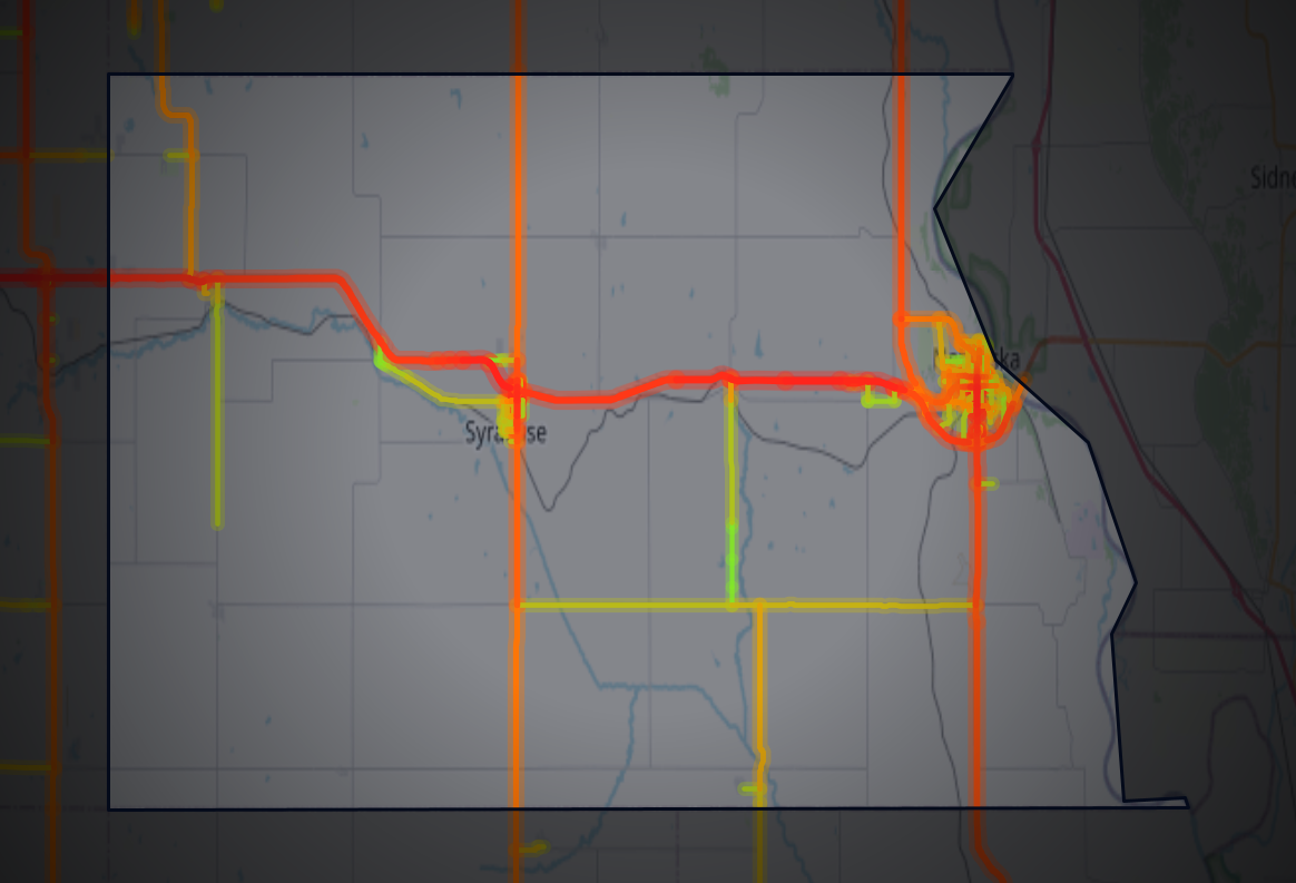 Traffic map of Otoe, Nebraska