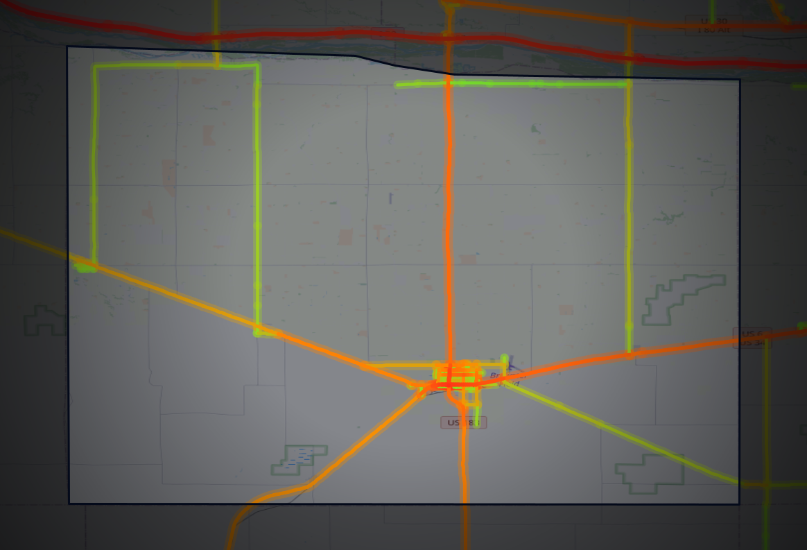 Traffic map of Phelps, Nebraska