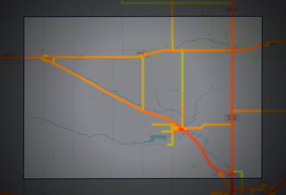 Traffic map of Pierce, Nebraska