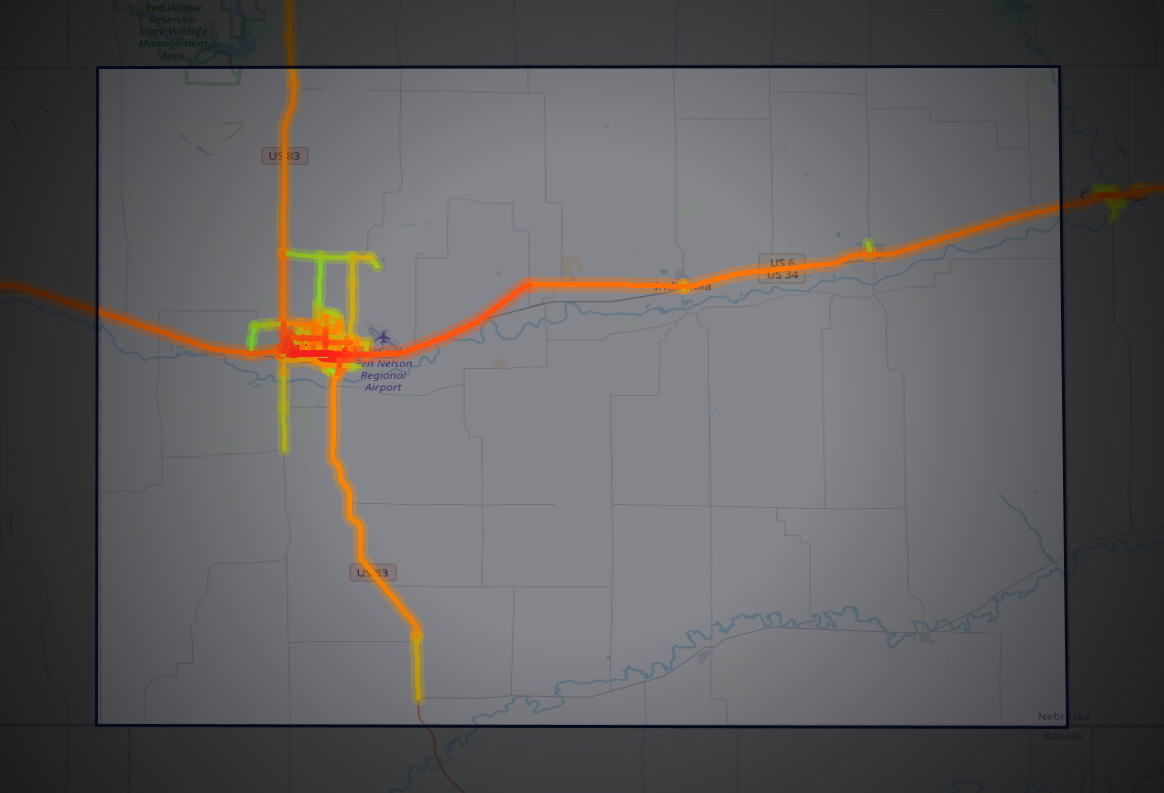 Traffic map of Red Willow, Nebraska