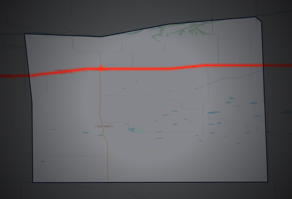 Traffic map of Rock, Nebraska