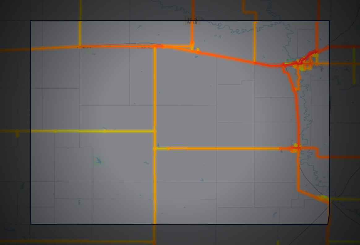 Traffic map of Saline, Nebraska