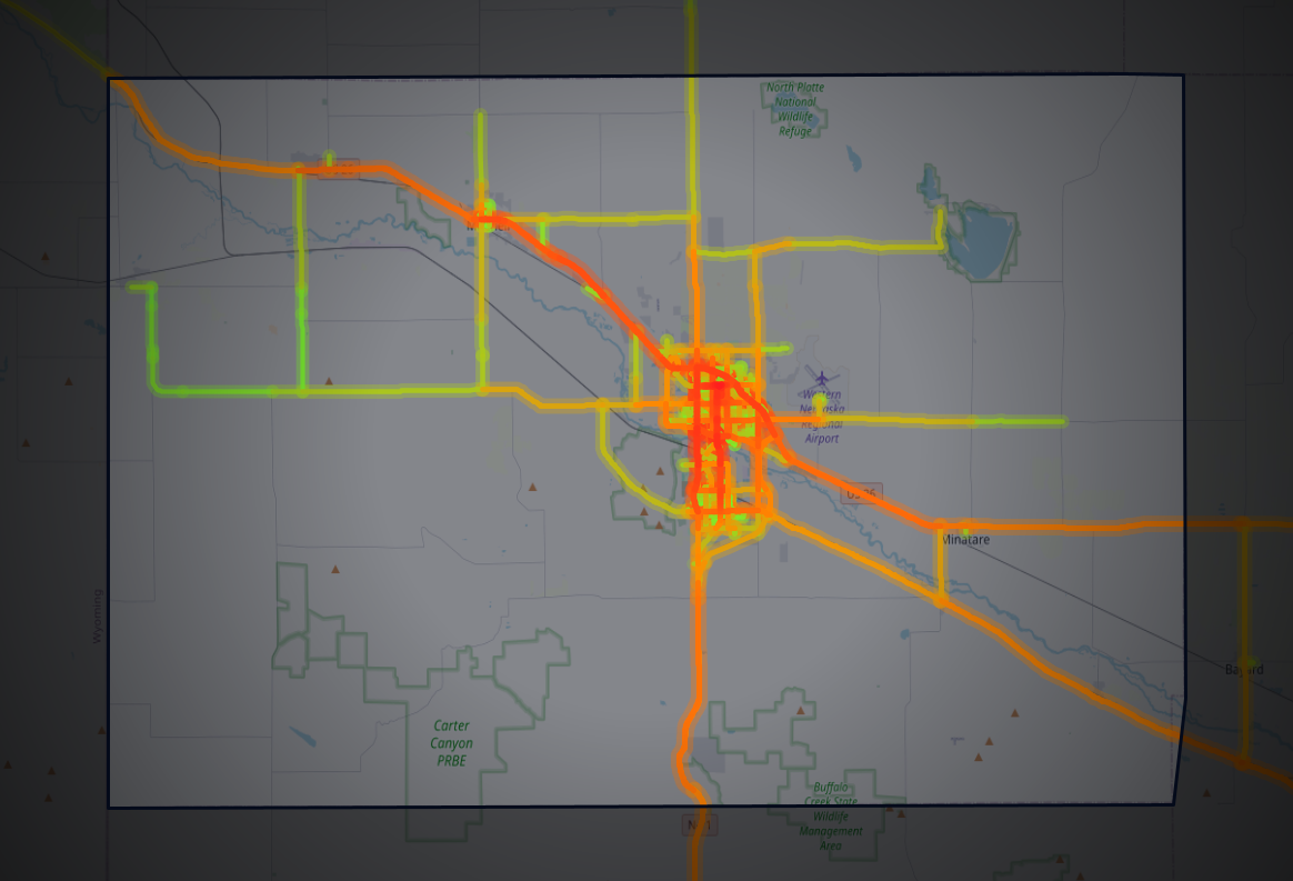 Traffic map of Scotts Bluff, Nebraska