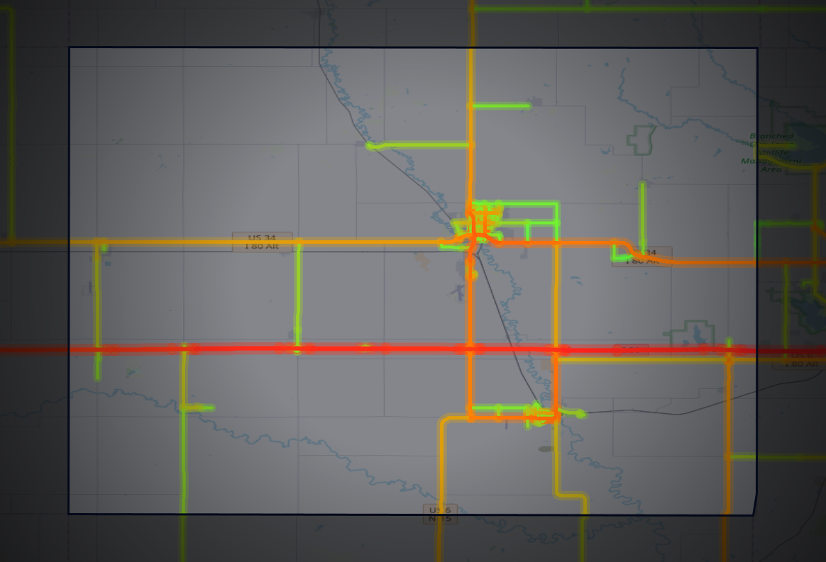 Traffic map of Seward, Nebraska