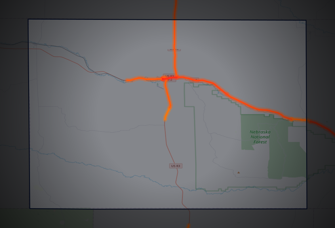 Traffic map of Thomas, Nebraska