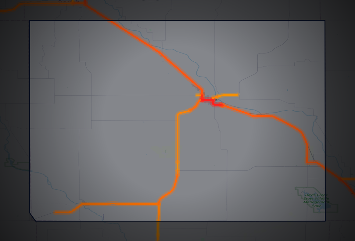 Traffic map of Valley, Nebraska