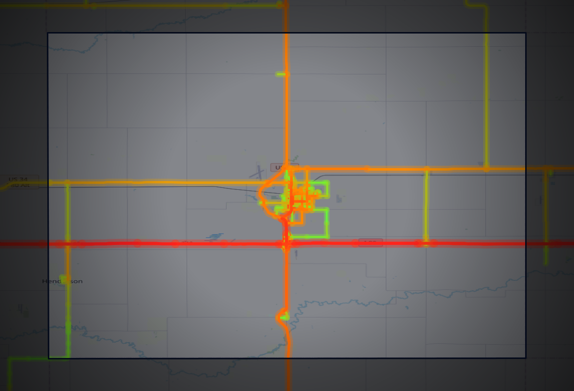 Traffic map of York, Nebraska