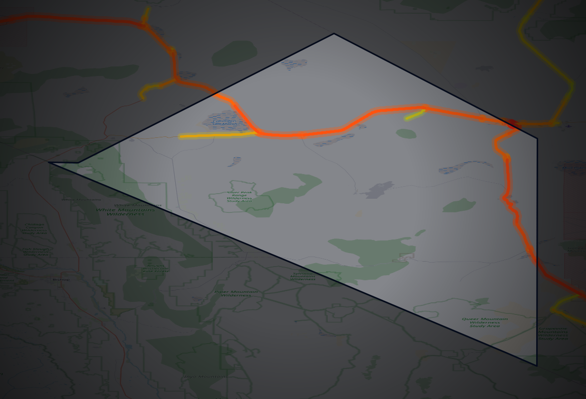 Traffic map of Esmeralda, Nevada
