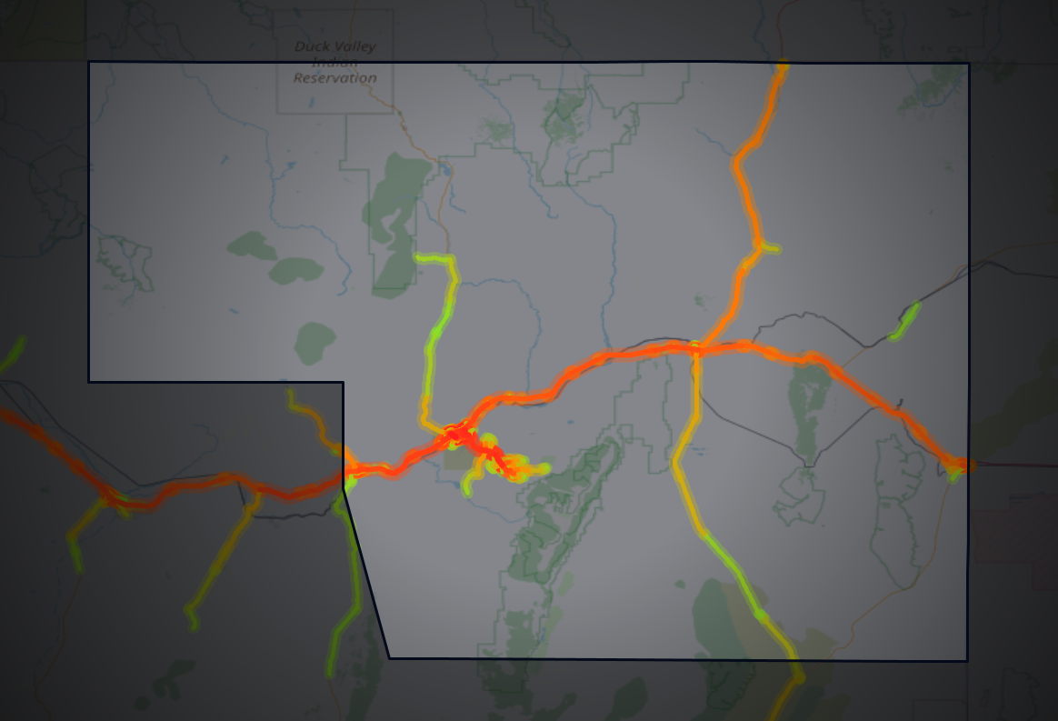 Traffic map of Elko, Nevada