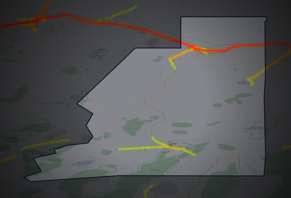 Traffic map of Lander, Nevada
