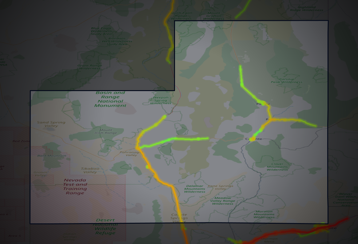 Traffic map of Lincoln, Nevada