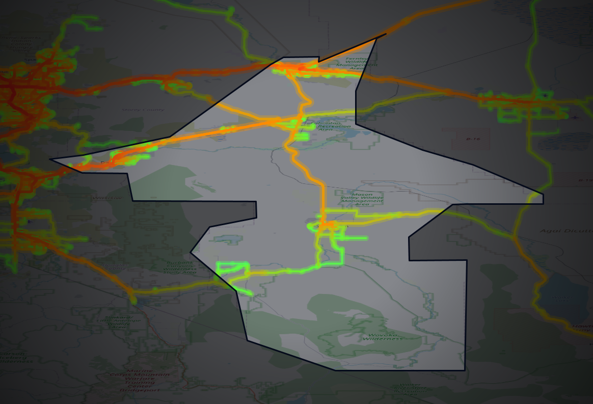 Traffic map of Lyon, Nevada