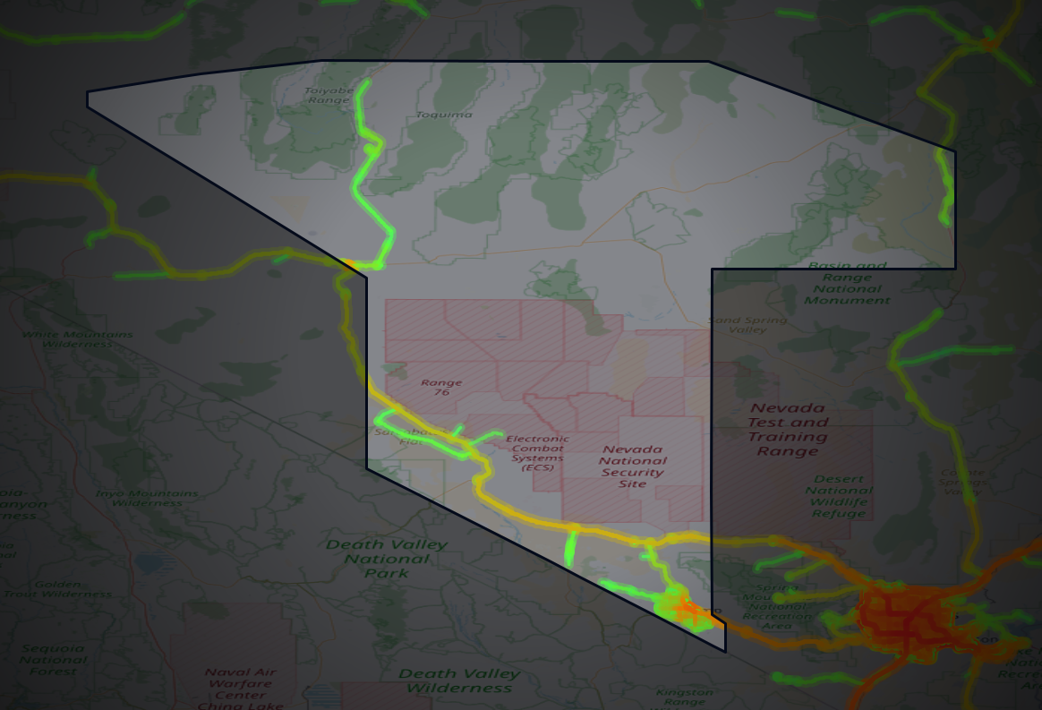 Traffic map of Nye, Nevada