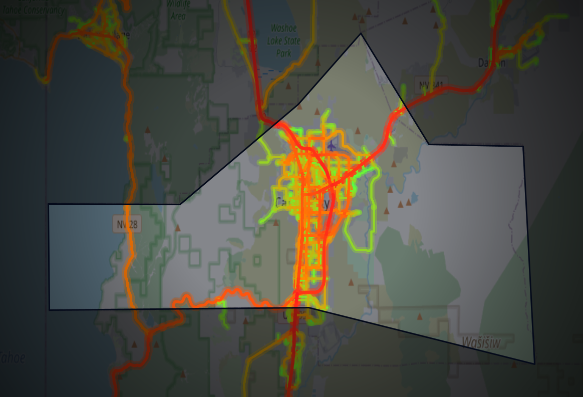 Traffic map of Carson City, Nevada