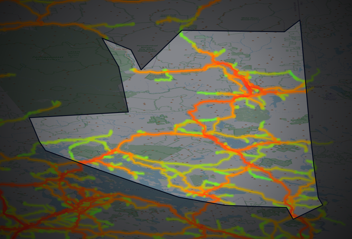 Traffic map of Carroll, New Hampshire