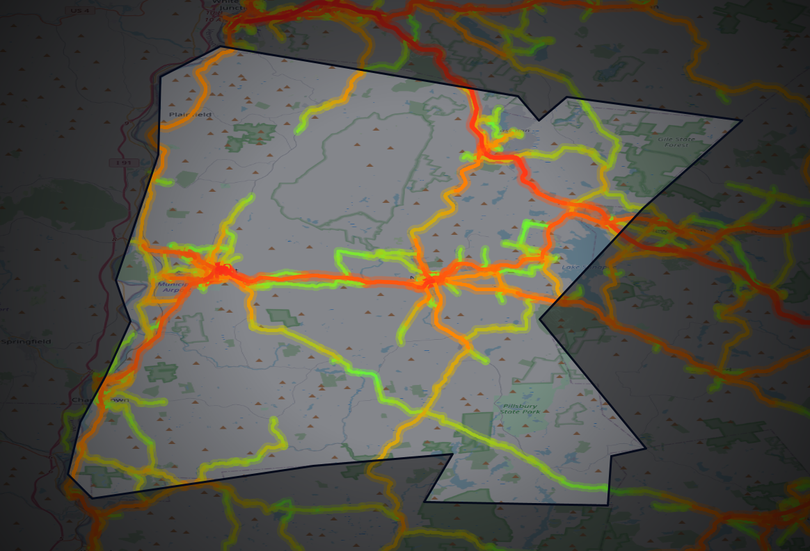 Traffic map of Sullivan, New Hampshire