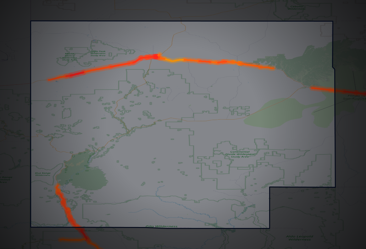 Traffic map of Catron, New Mexico