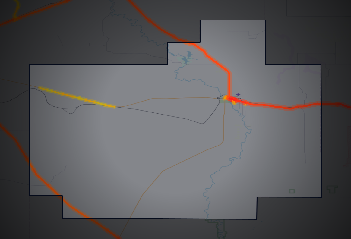 Traffic map of De Baca, New Mexico
