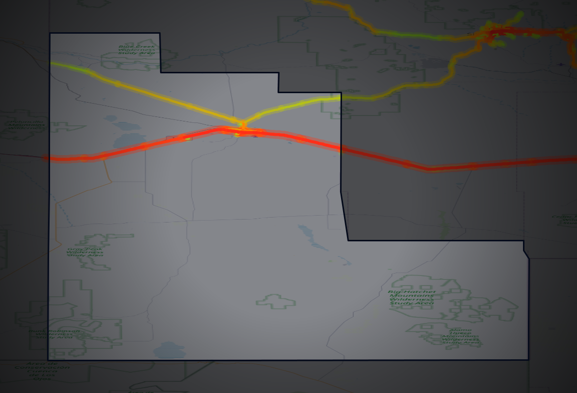 Traffic map of Hidalgo, New Mexico