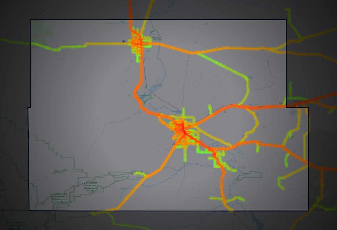 Traffic map of Eddy, New Mexico