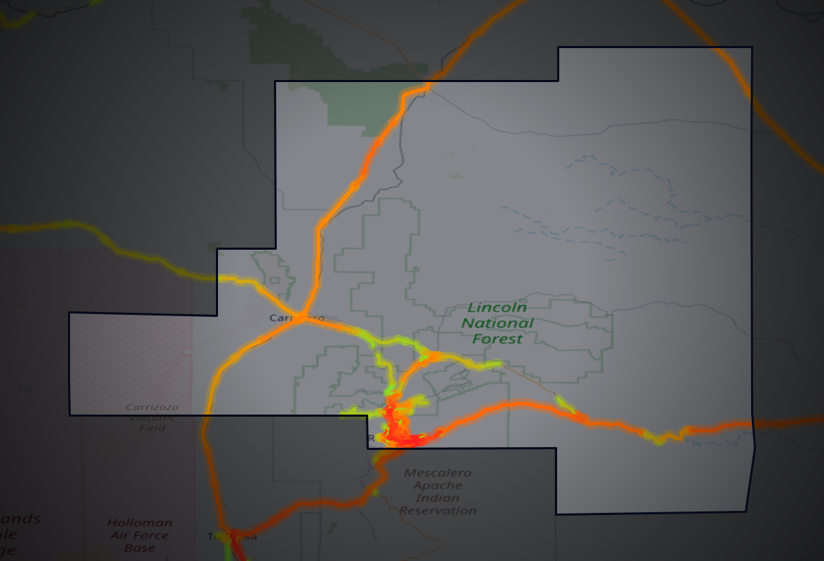 Traffic map of Lincoln, New Mexico