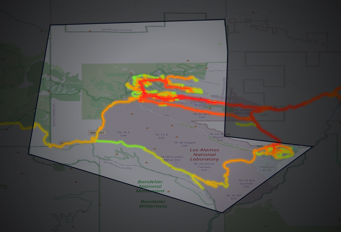 Traffic map of Los Alamos, New Mexico