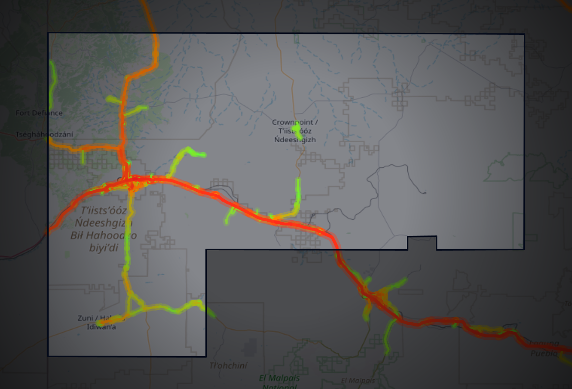 Traffic map of McKinley, New Mexico