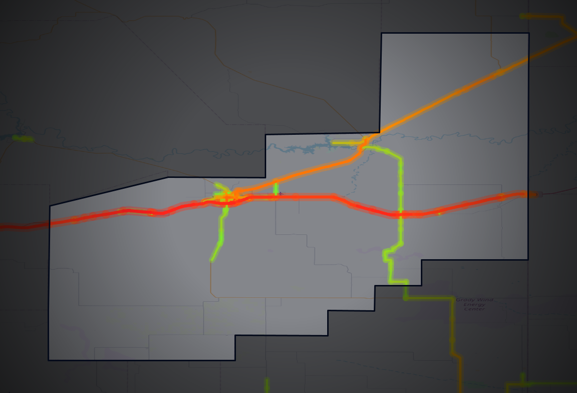 Traffic map of Quay, New Mexico