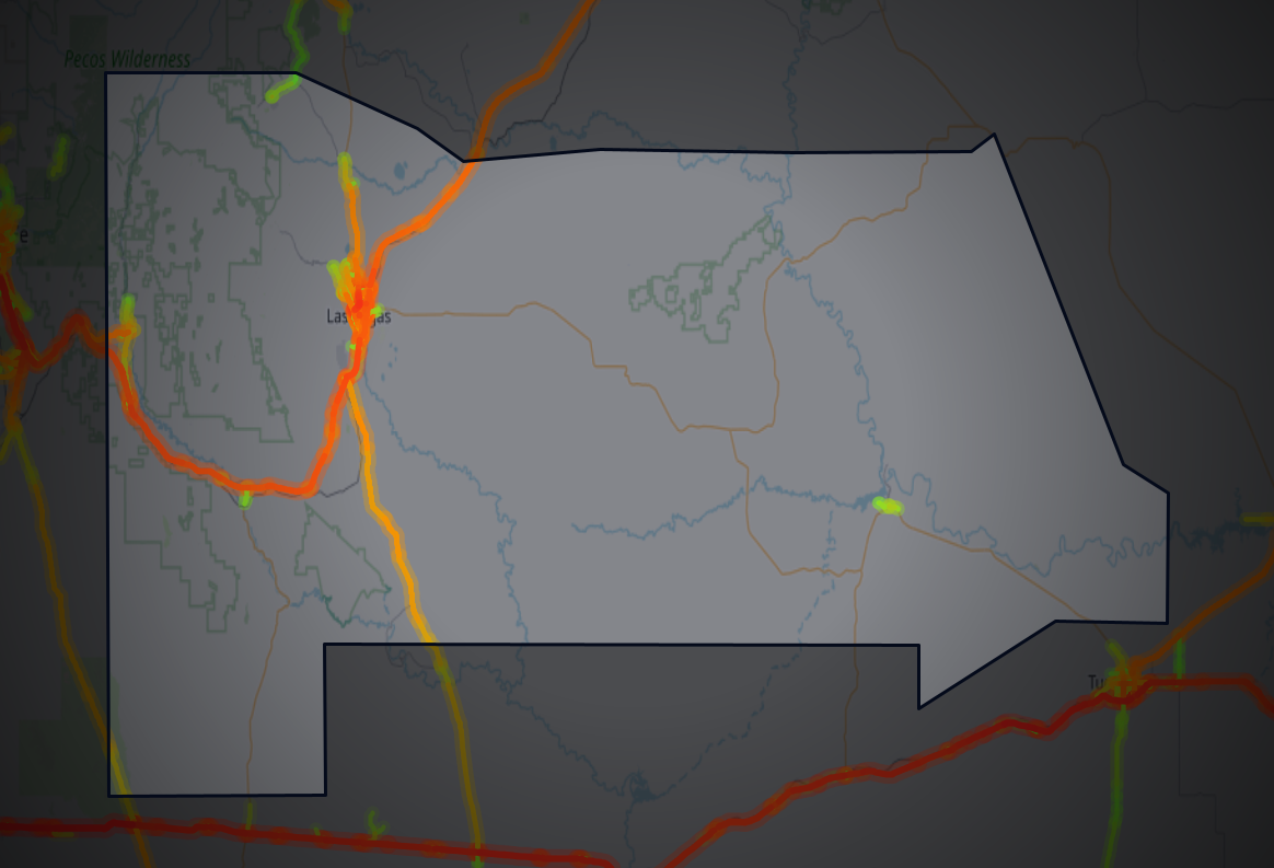 Traffic map of San Miguel, New Mexico