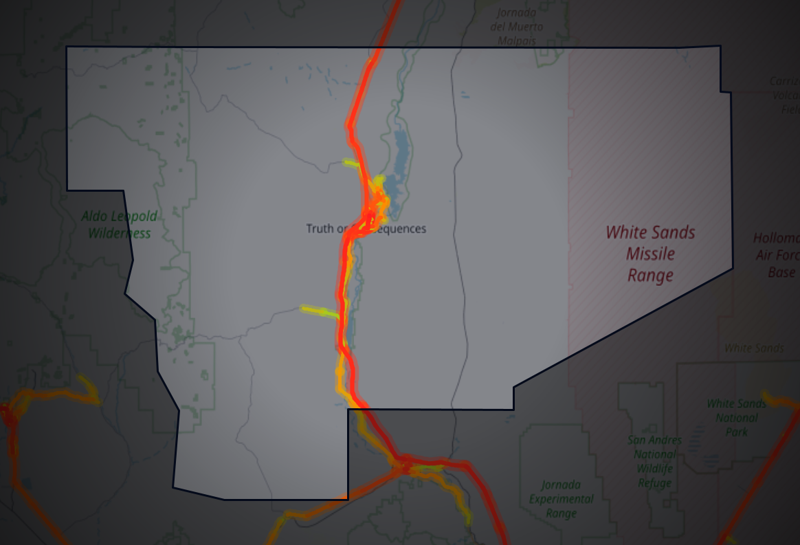 Traffic map of Sierra, New Mexico