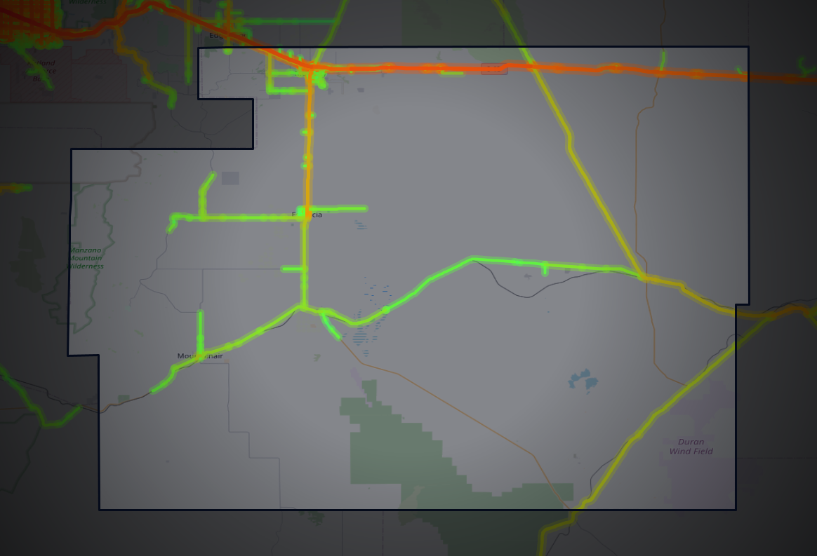 Traffic map of Torrance, New Mexico