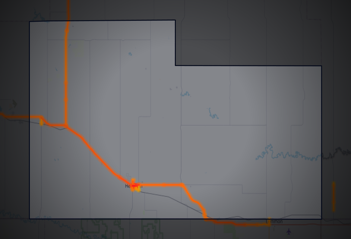 Traffic map of Adams, North Dakota