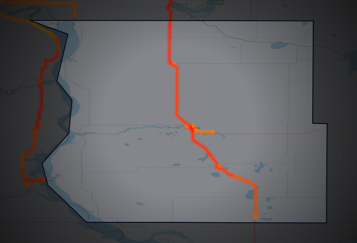 Traffic map of Emmons, North Dakota