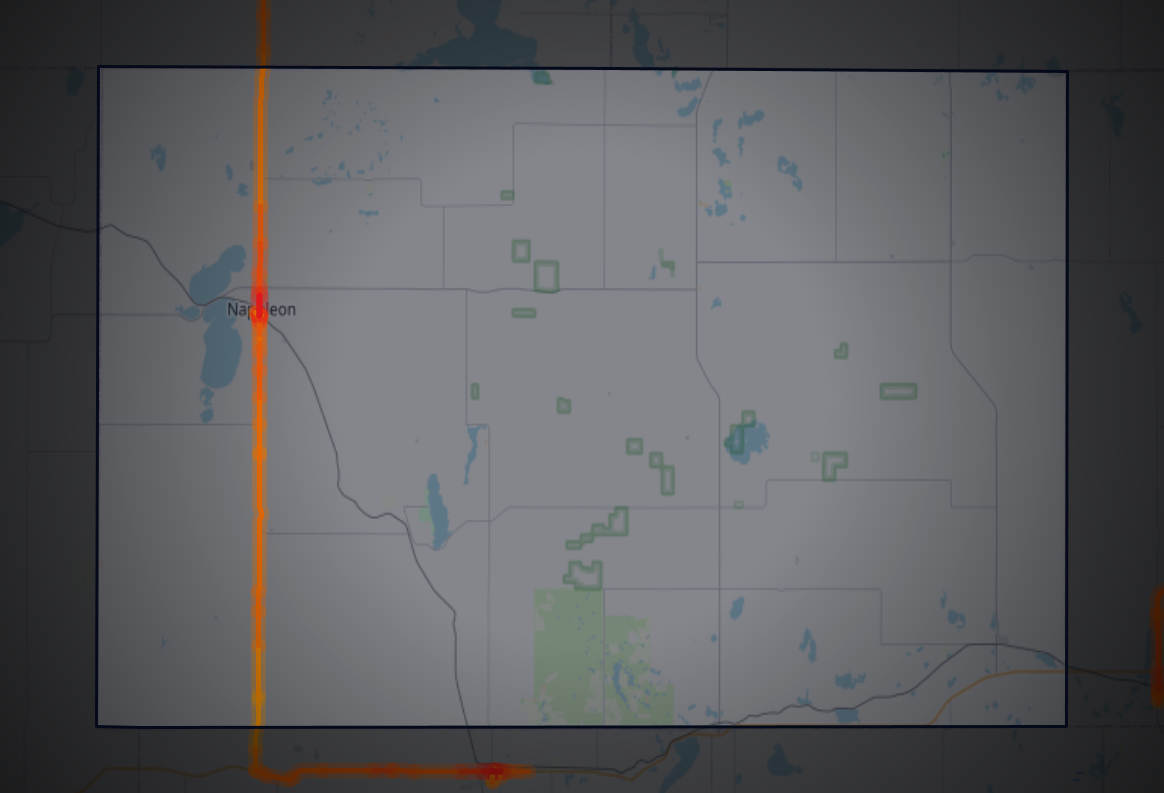 Traffic map of Logan, North Dakota