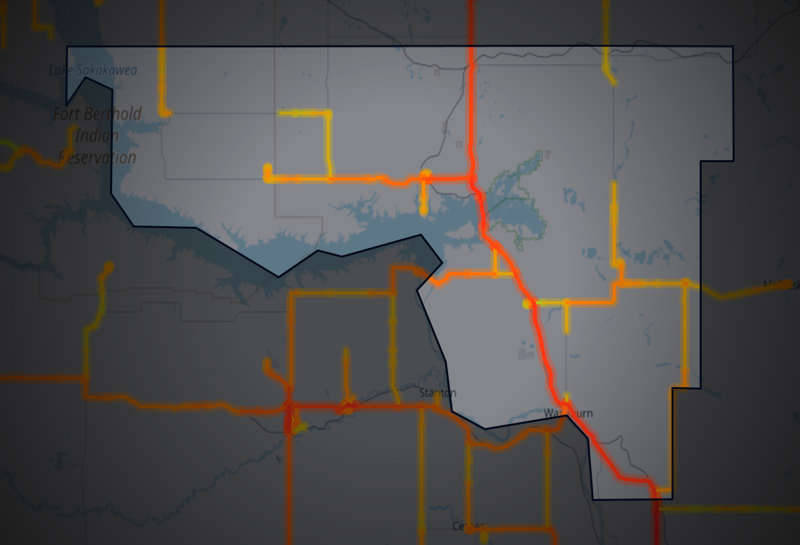 Traffic map of McLean, North Dakota
