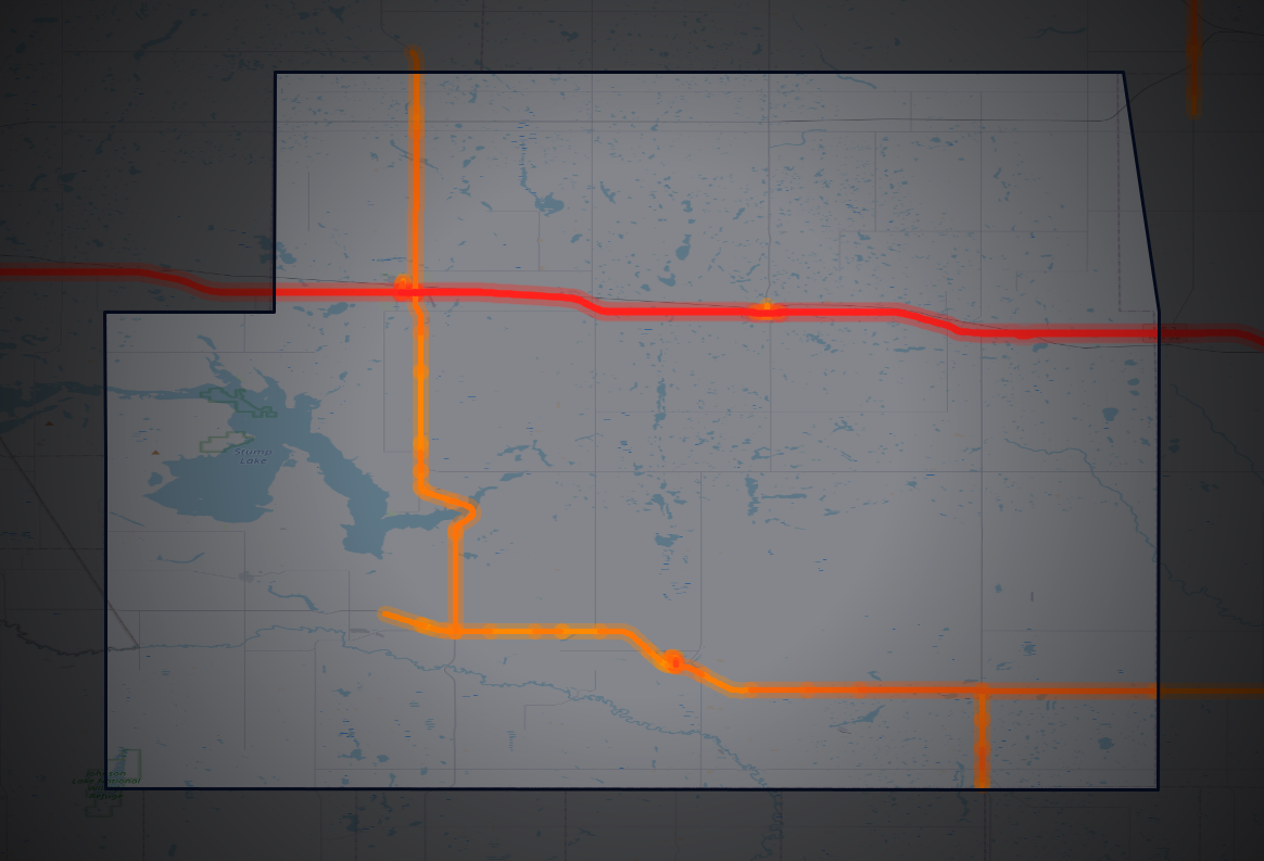 Traffic map of Nelson, North Dakota