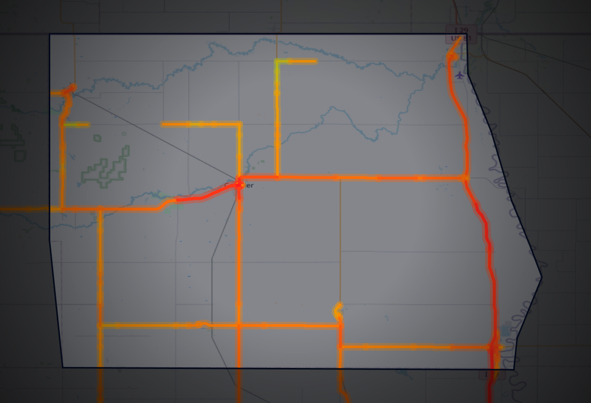 Traffic map of Pembina, North Dakota