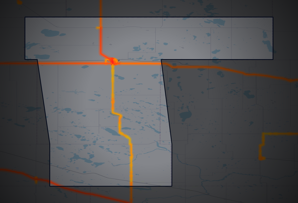 Traffic map of Pierce, North Dakota