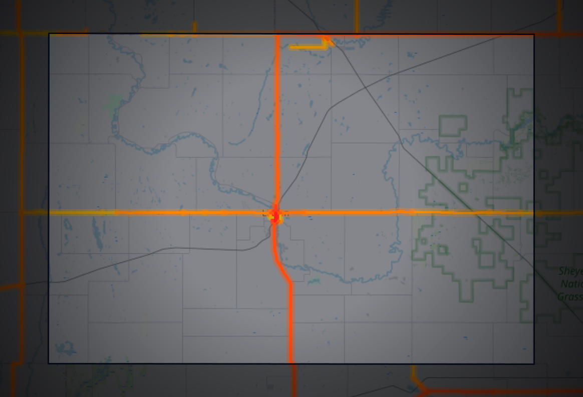 Traffic map of Ransom, North Dakota