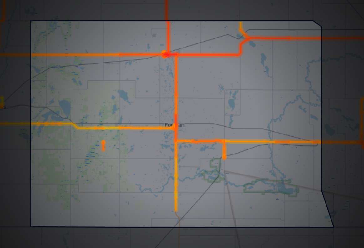 Traffic map of Sargent, North Dakota