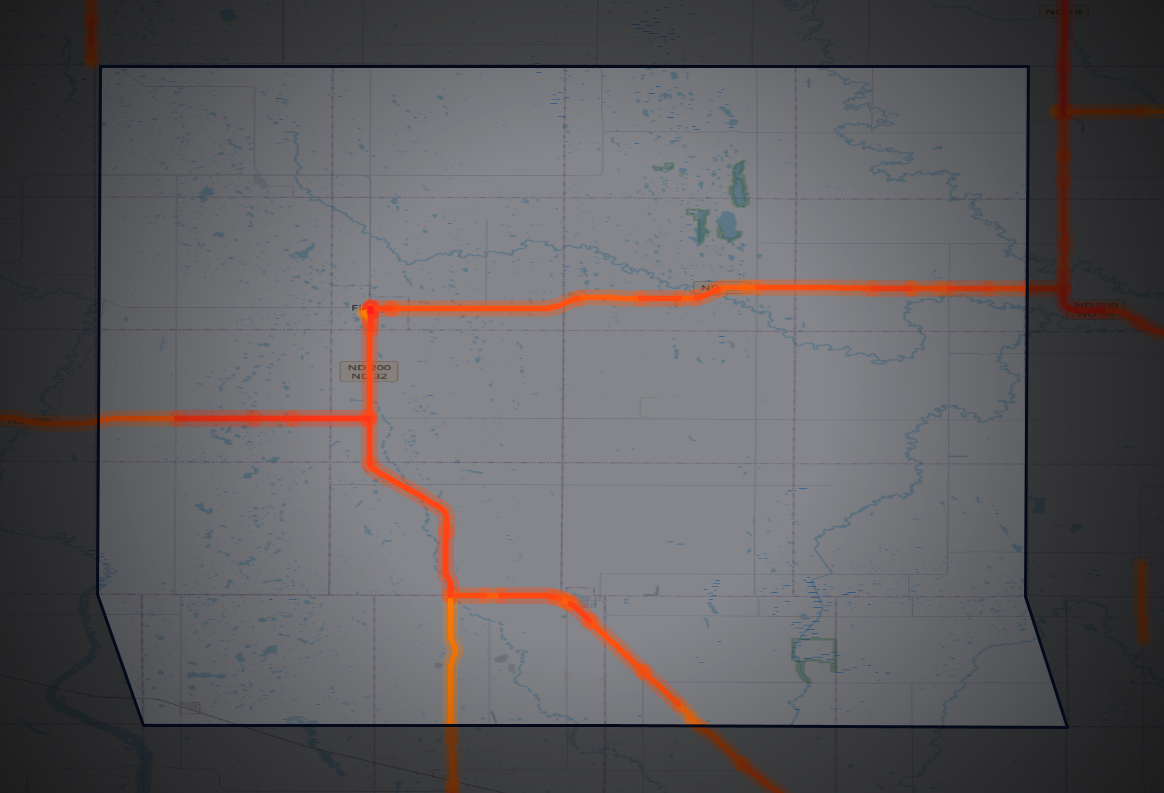 Traffic map of Steele, North Dakota