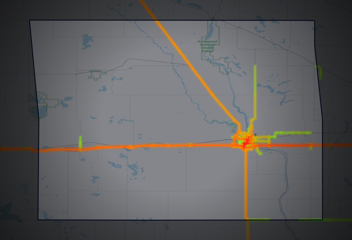 Traffic map of Stutsman, North Dakota