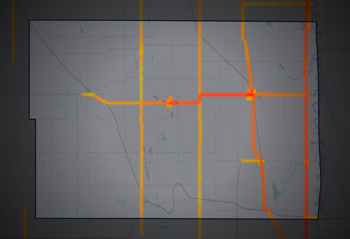 Traffic map of Walsh, North Dakota