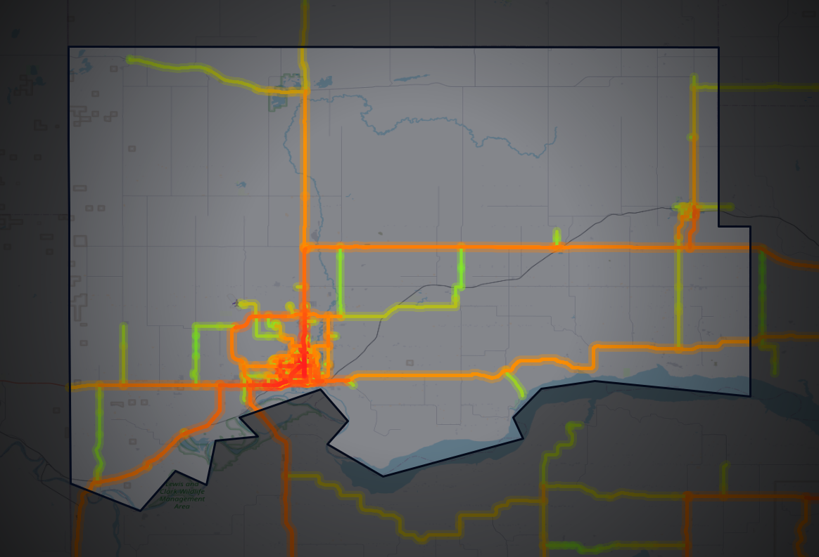 Traffic map of Williams, North Dakota