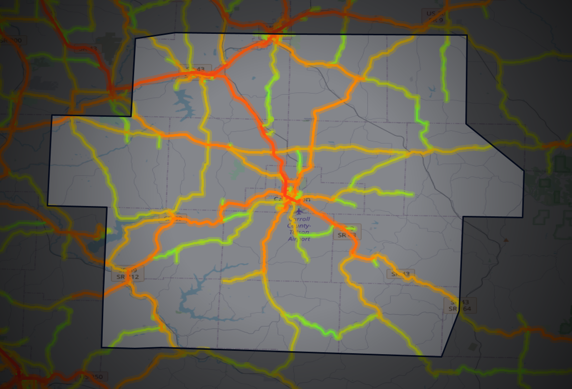 Traffic map of Carroll, Ohio