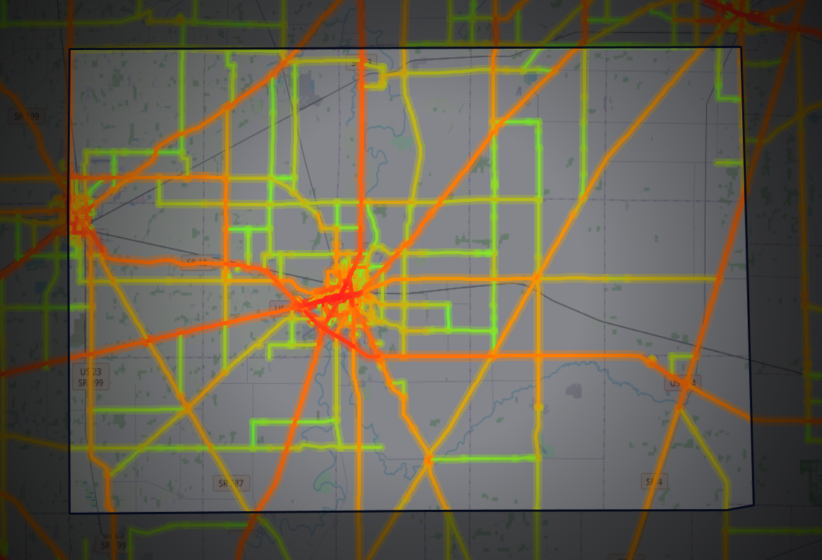 Traffic map of Seneca, Ohio