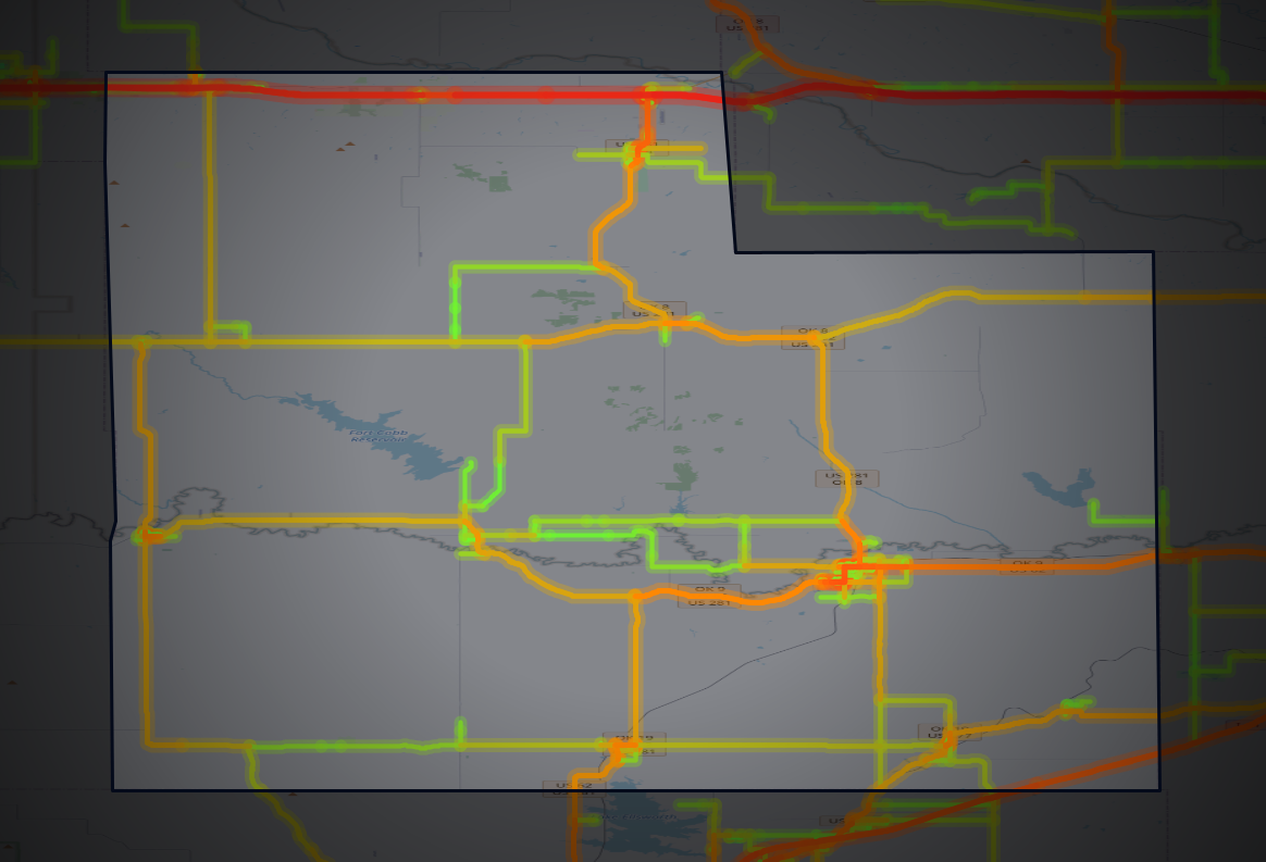 Traffic map of Caddo, Oklahoma