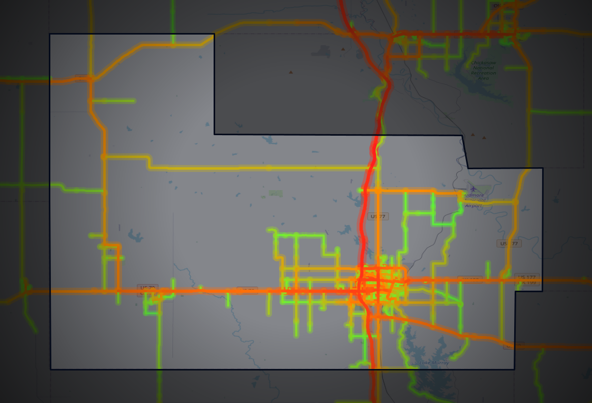 Traffic map of Carter, Oklahoma